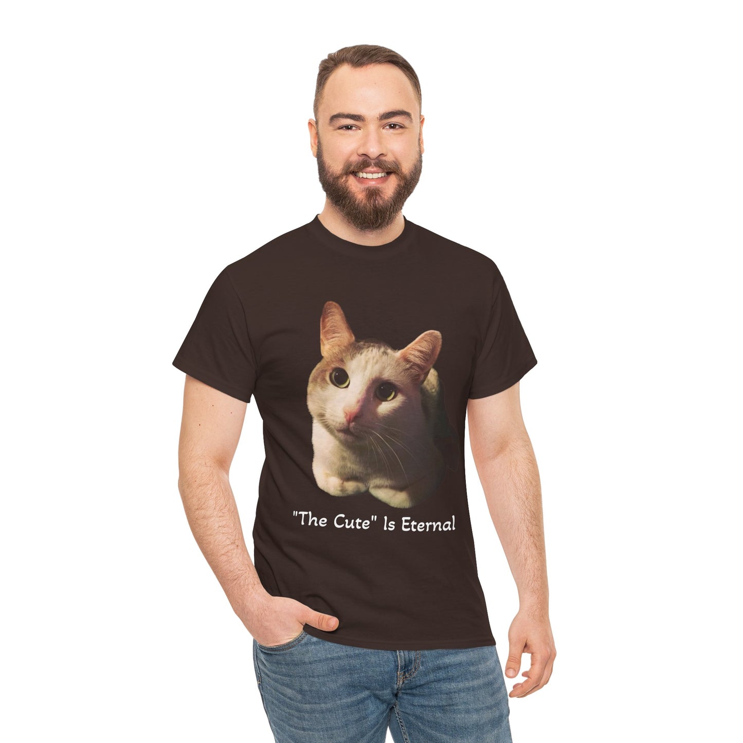 "The Cute" is Eternal Tito-T | Cute Cat Unisex Heavy Cotton Tee | Perfect Gift for Cat Lovers, Casual Wear, Animal Lover Shirt