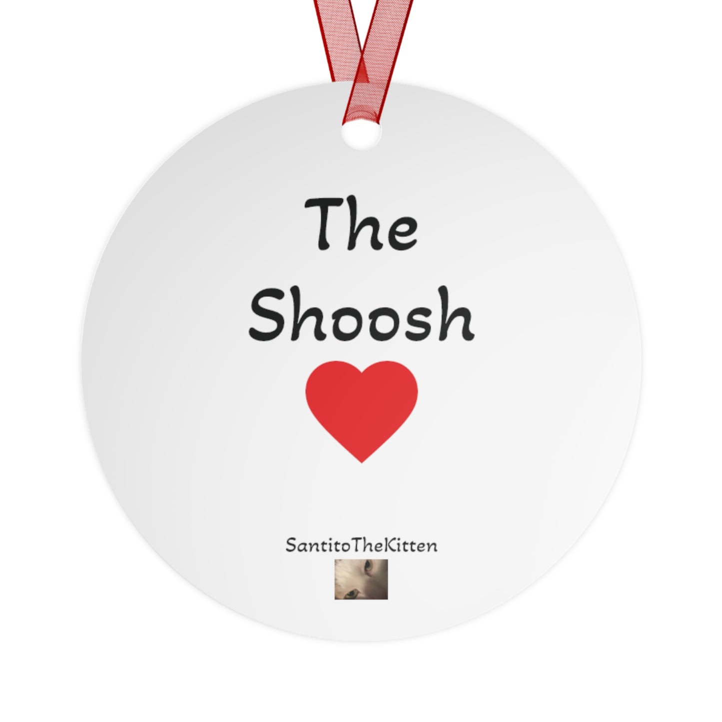 "The Shoosh" Fluffy Balinese Cat Christmas Metal Ornament