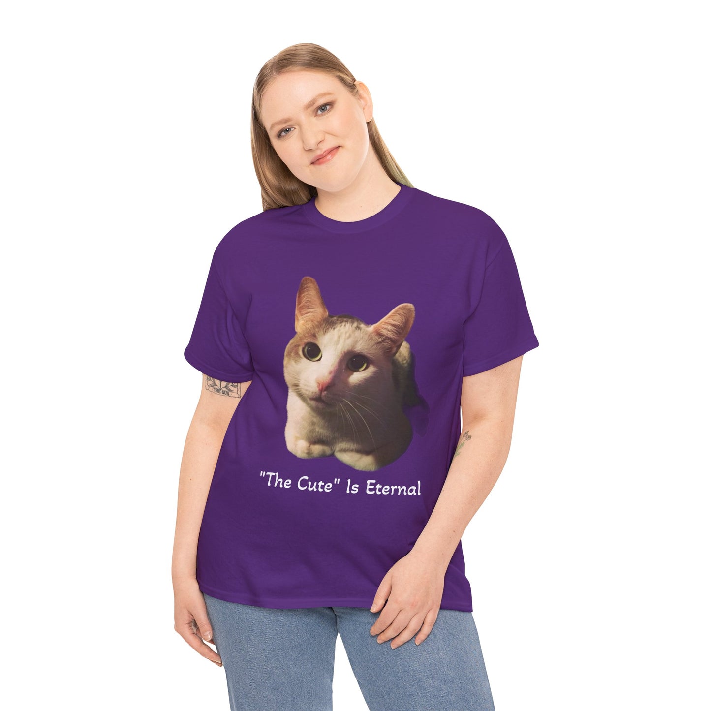 "The Cute" is Eternal Tito-T | Cute Cat Unisex Heavy Cotton Tee | Perfect Gift for Cat Lovers, Casual Wear, Animal Lover Shirt