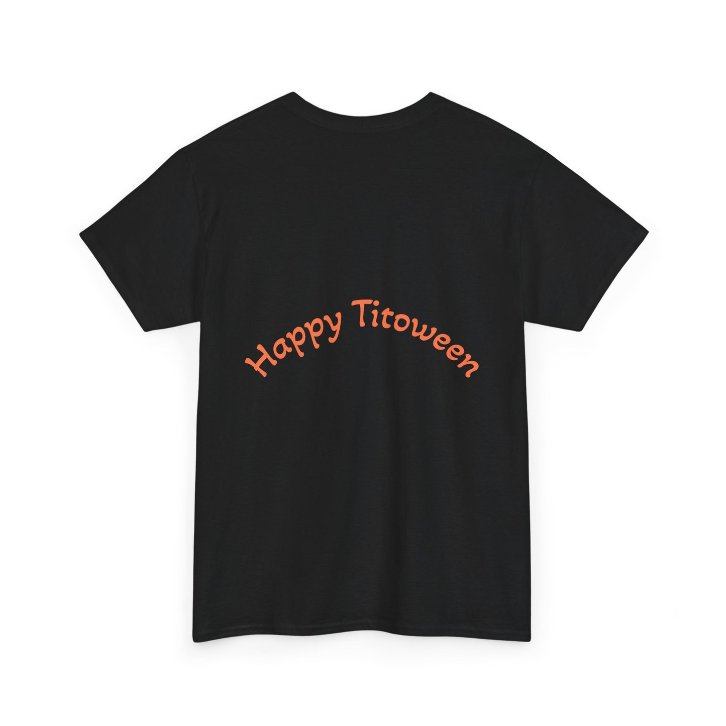 Trick or Treat Happy Titoween Santito Cat Tee - Unisex Heavy Cotton T-Shirt for Halloween, Trick or Treat, Happy Titoween, Cozy Halloween Fashion, Funny Cat Tee