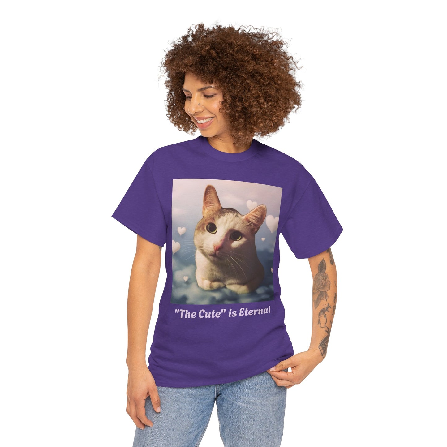 Tito in the clouds variant of "The Cute" is Eternal Tito-T | Cute Cat Unisex Heavy Cotton Tee | Perfect Gift for Cat Lovers, Casual Wear, Animal Lover Shirt