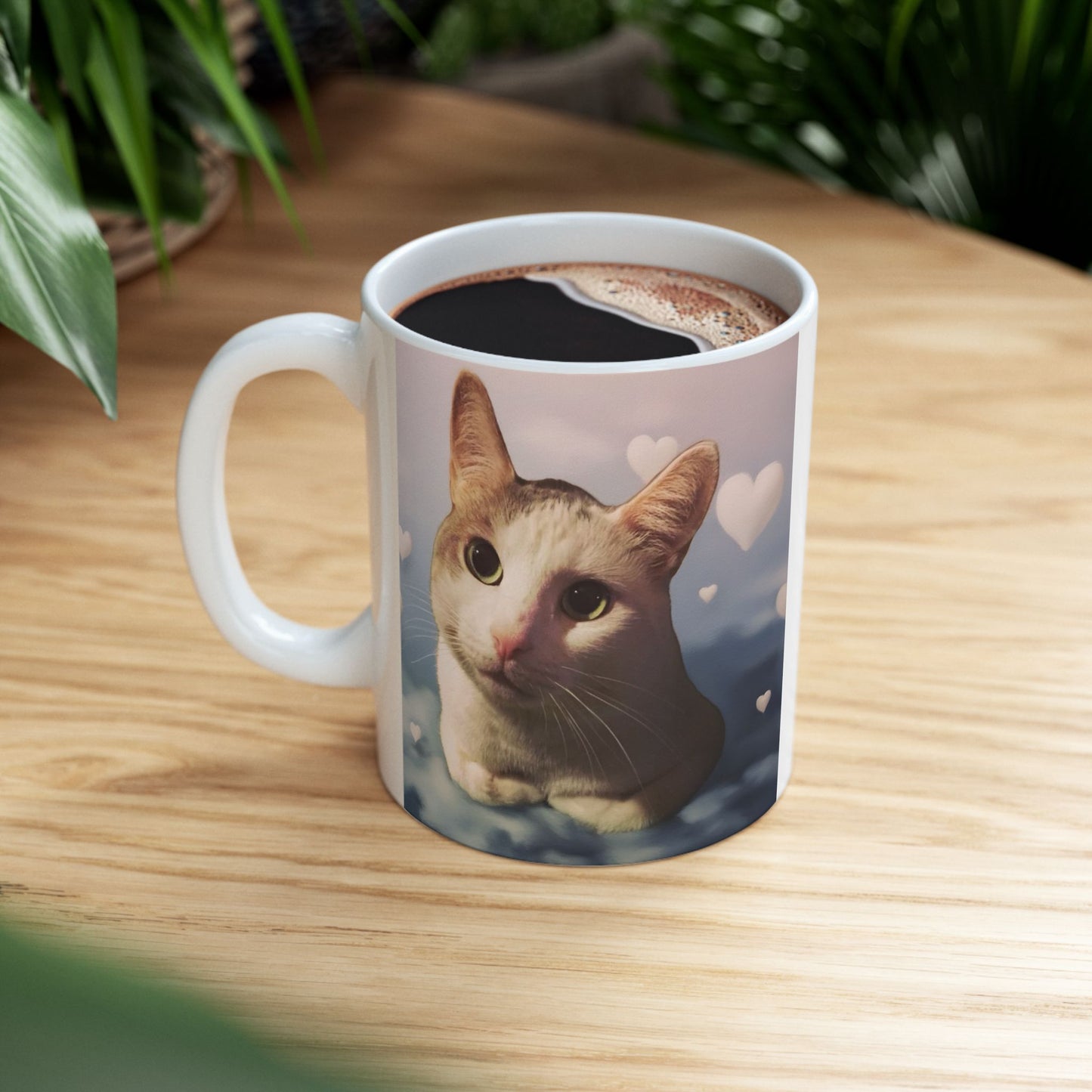 "The Cute" is Eternal Santito Cat Mug, Cute Animal Ceramic Mug - Perfect for Cat Lovers, Gift for Pet Owners, Coffee & Tea, Home Decor