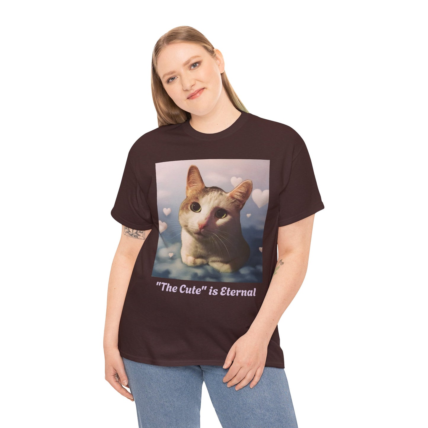Tito in the clouds variant of "The Cute" is Eternal Tito-T | Cute Cat Unisex Heavy Cotton Tee | Perfect Gift for Cat Lovers, Casual Wear, Animal Lover Shirt