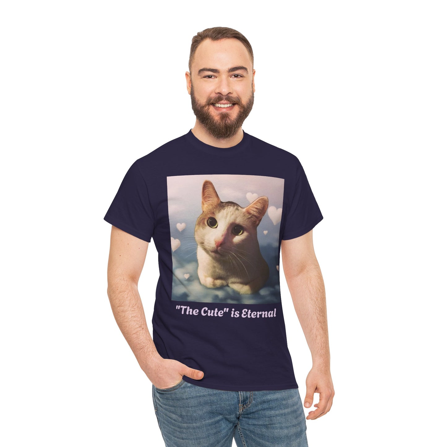 Tito in the clouds variant of "The Cute" is Eternal Tito-T | Cute Cat Unisex Heavy Cotton Tee | Perfect Gift for Cat Lovers, Casual Wear, Animal Lover Shirt