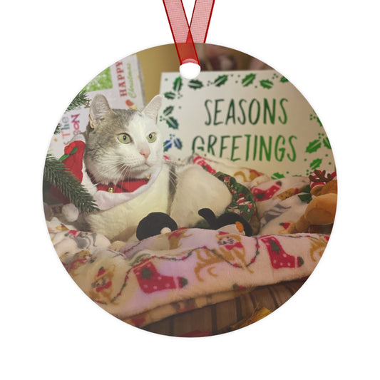 Festive Santito Cat Ornament, Seasonal Decor, Holiday Gift, Christmas Decoration, Pet Lover's Gift