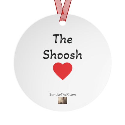 "The Shoosh" Fluffy Balinese Cat Christmas Metal Ornament