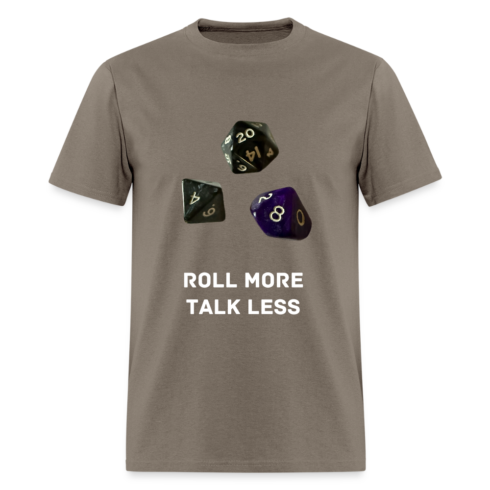 "Roll More, Talk Less" Dungeons and Dragons DND Shirt - safari