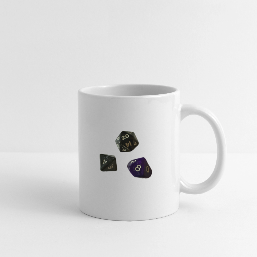"Roll More, Talk Less" Dungeons and Dragons Mug - white