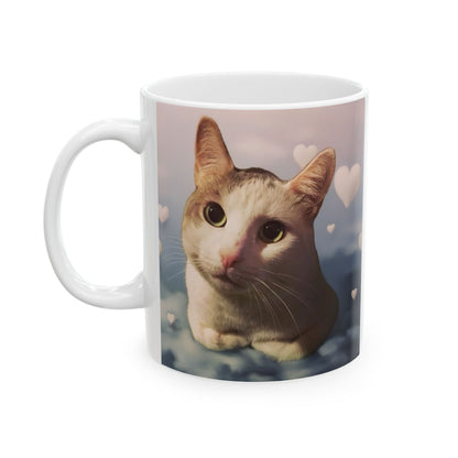 "The Cute" is Eternal Santito Cat Mug, Cute Animal Ceramic Mug - Perfect for Cat Lovers, Gift for Pet Owners, Coffee & Tea, Home Decor