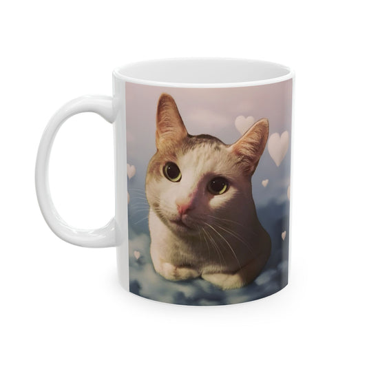 "The Cute" is Eternal Santito Cat Mug, Cute Animal Ceramic Mug - Perfect for Cat Lovers, Gift for Pet Owners, Coffee & Tea, Home Decor