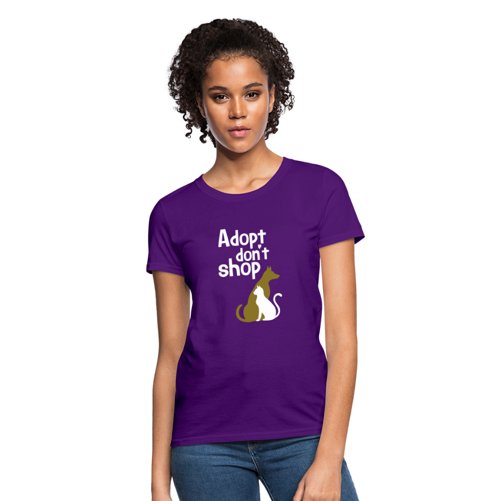 "Adopt Don't Shop" Ladies Tito T - purple