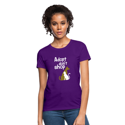 "Adopt Don't Shop" Ladies Tito T - purple