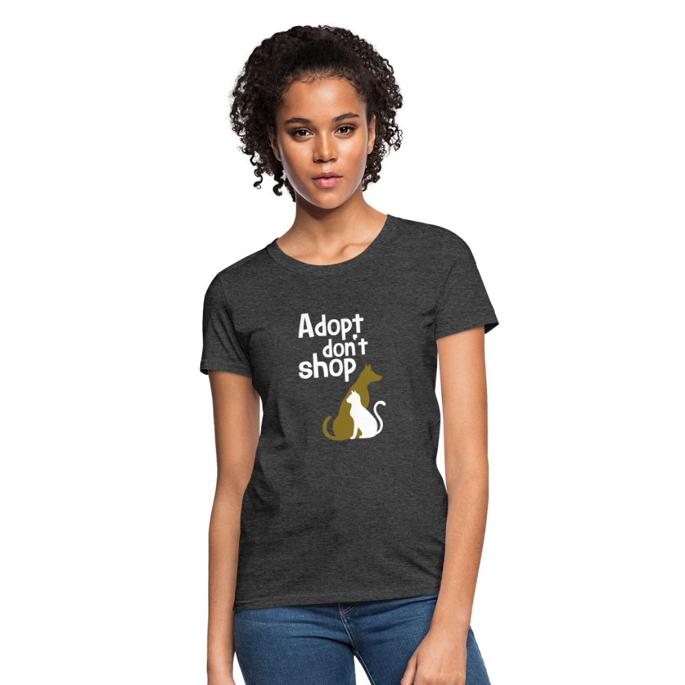 "Adopt Don't Shop" Ladies Tito T - heather black