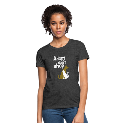 "Adopt Don't Shop" Ladies Tito T - heather black