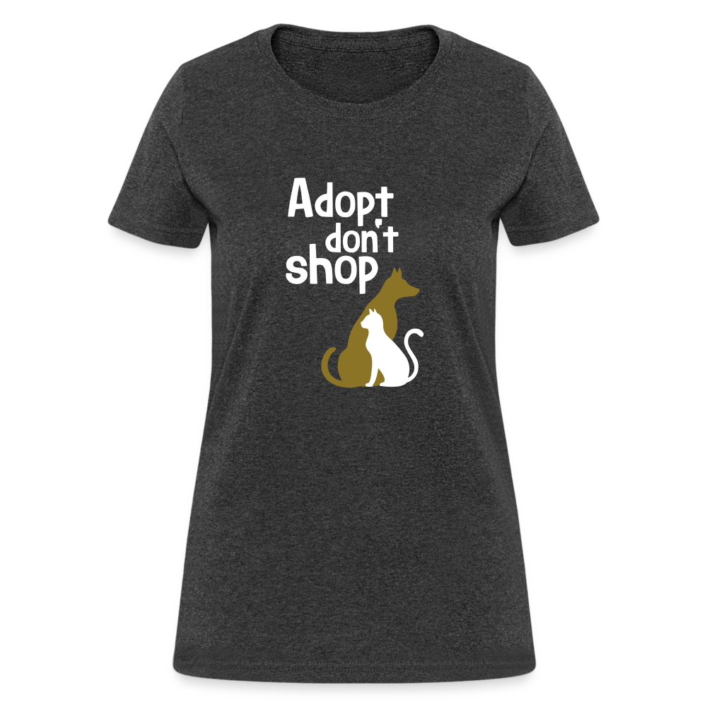 "Adopt Don't Shop" Ladies Tito T - heather black