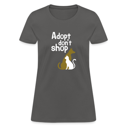 "Adopt Don't Shop" Ladies Tito T - charcoal