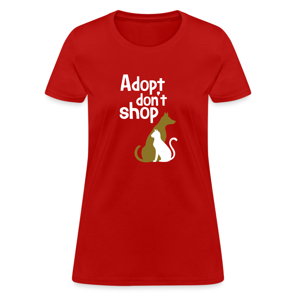 "Adopt Don't Shop" Ladies Tito T - red