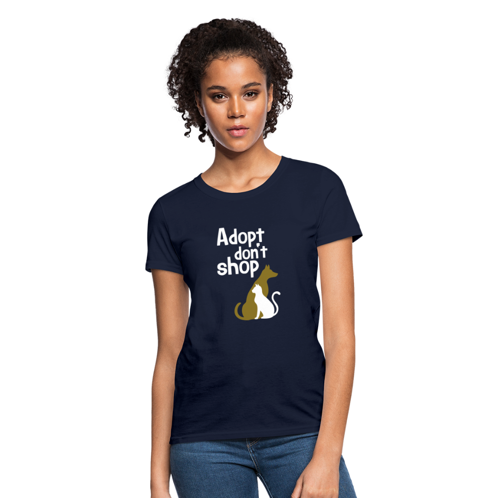 "Adopt Don't Shop" Ladies Tito T - navy