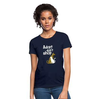 "Adopt Don't Shop" Ladies Tito T - navy