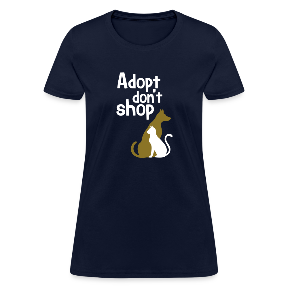 "Adopt Don't Shop" Ladies Tito T - navy