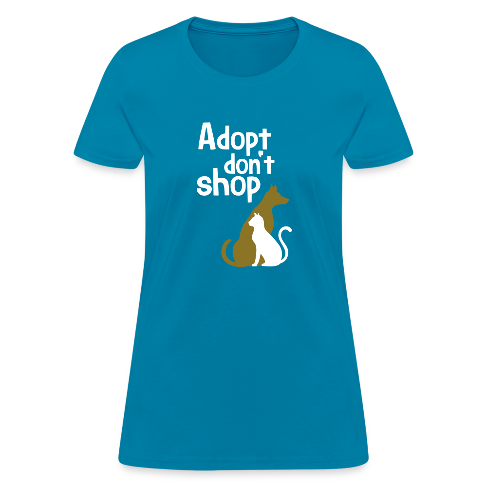 "Adopt Don't Shop" Ladies Tito T - turquoise