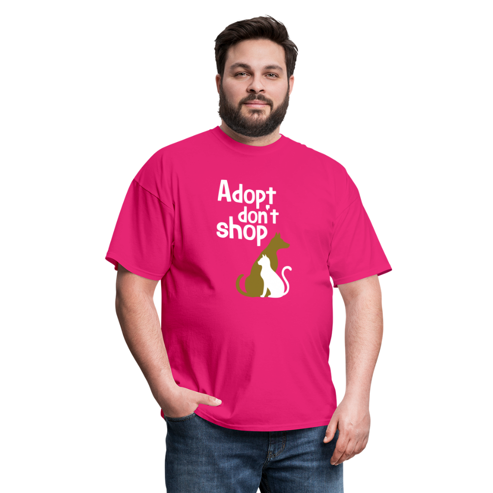 "Adopt Don't Shop" Unisex Tito T - fuchsia
