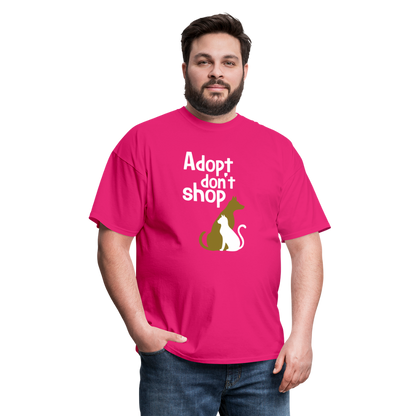 "Adopt Don't Shop" Unisex Tito T - fuchsia