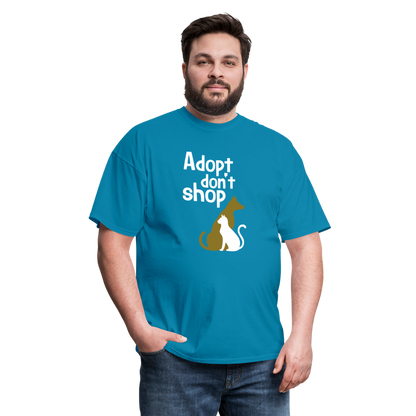 "Adopt Don't Shop" Unisex Tito T - turquoise