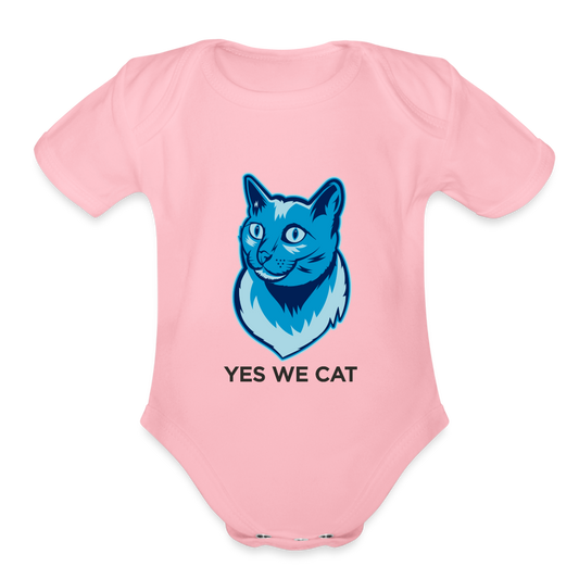 Baby "Yes We Cat" Onesie - light pink
