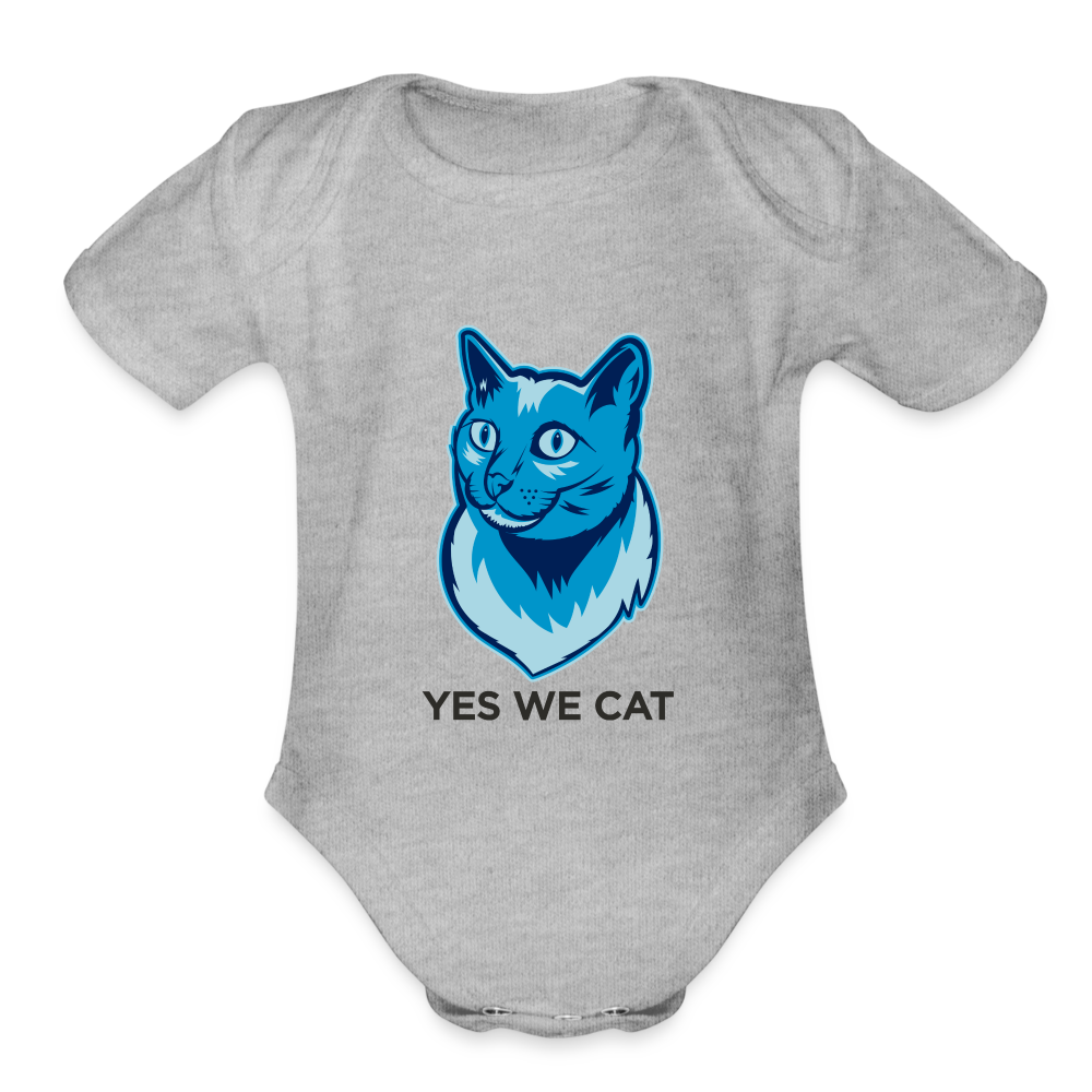 Baby "Yes We Cat" Onesie - heather grey