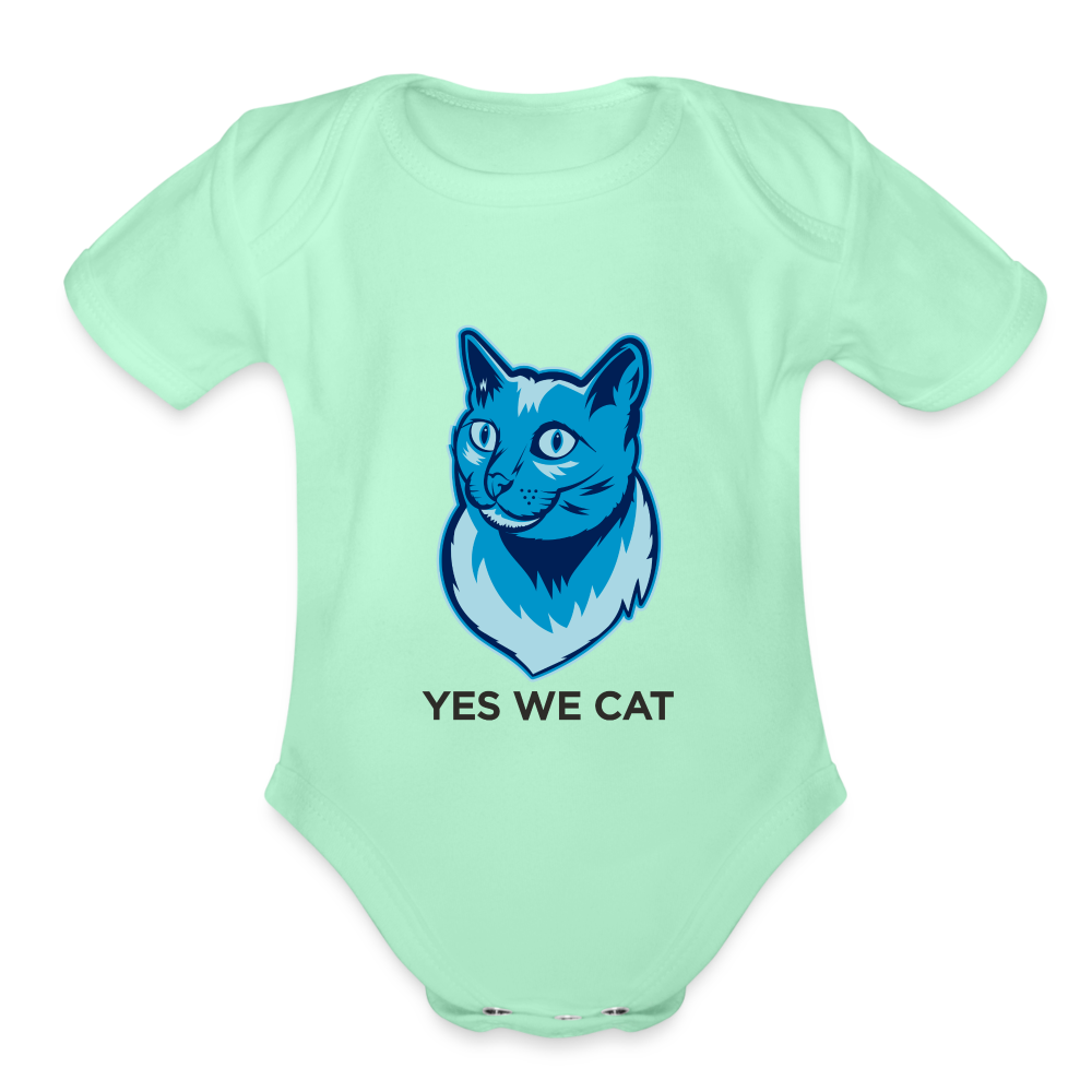 Baby "Yes We Cat" Onesie - light mint
