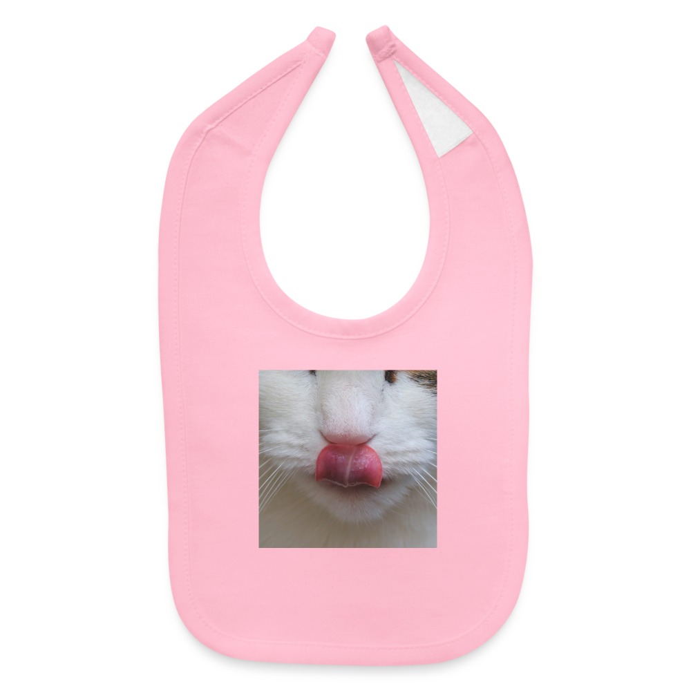 Hungry Kitty Baby Bib - light pink
