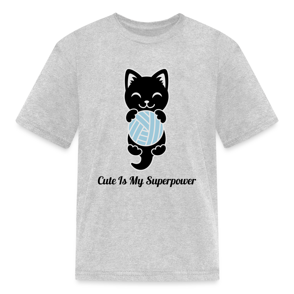 "Cute Is My Superpower" Tito-T for Kids - heather gray
