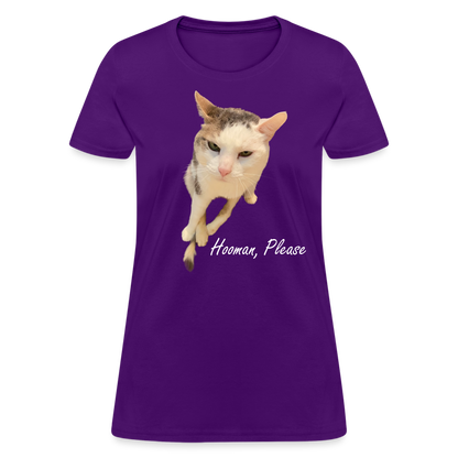 "Hooman, Please" Women's T - purple