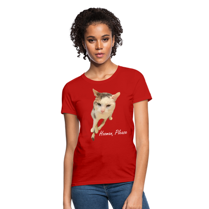 "Hooman, Please" Women's T - red