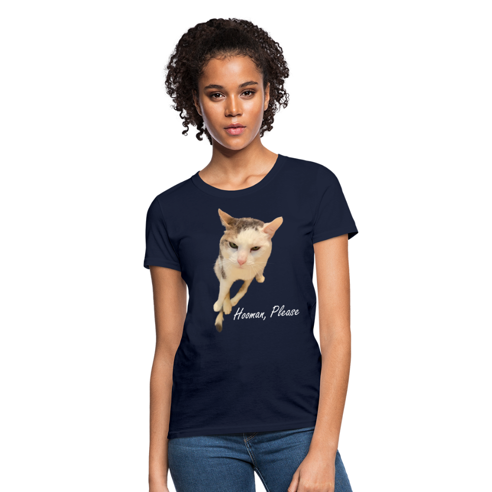 "Hooman, Please" Women's T - navy