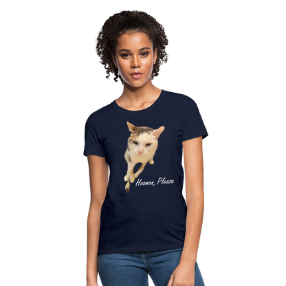 "Hooman, Please" Women's T - navy