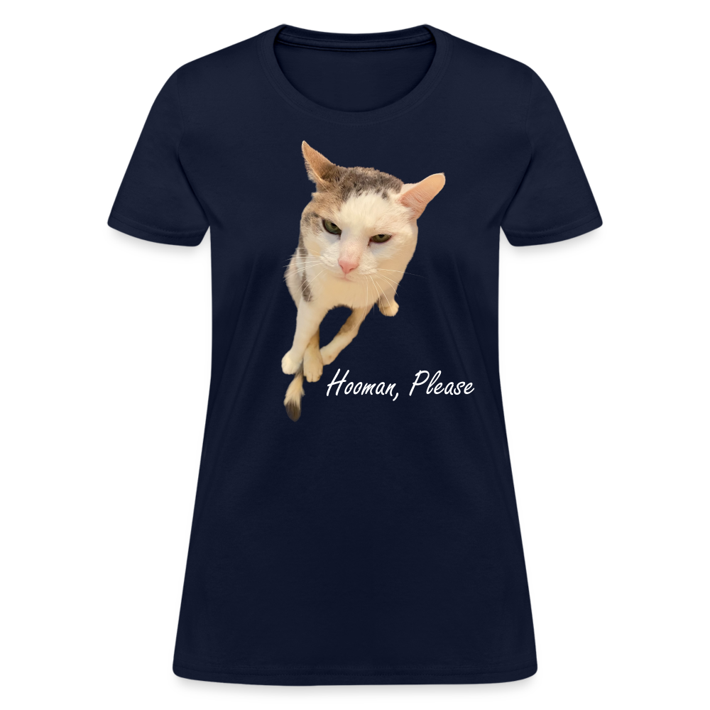 "Hooman, Please" Women's T - navy