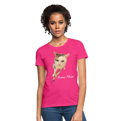 "Hooman, Please" Women's T - fuchsia