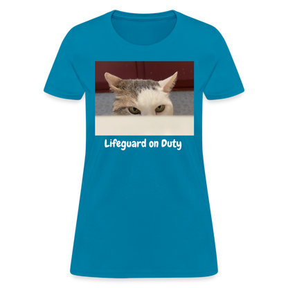 "Lifeguard on Duty" Women's T - turquoise