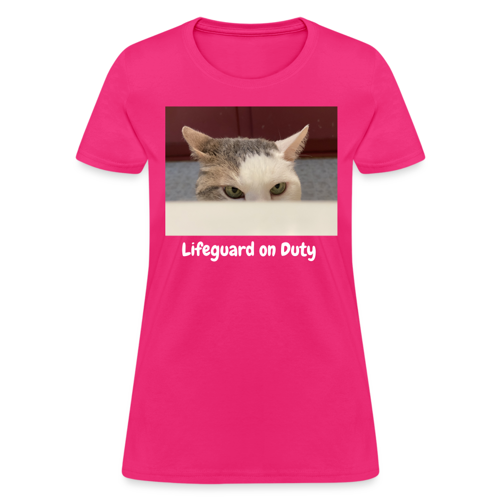 "Lifeguard on Duty" Women's T - fuchsia