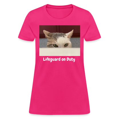 "Lifeguard on Duty" Women's T - fuchsia