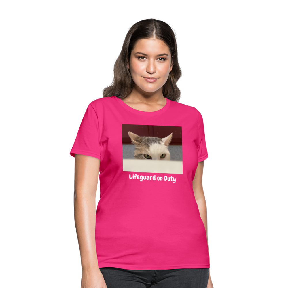 "Lifeguard on Duty" Women's T - fuchsia