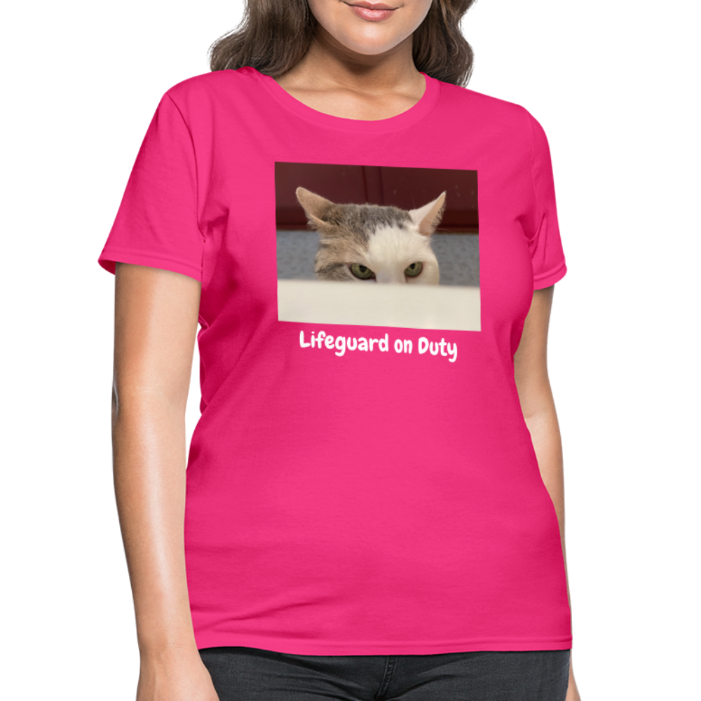 "Lifeguard on Duty" Women's T - fuchsia